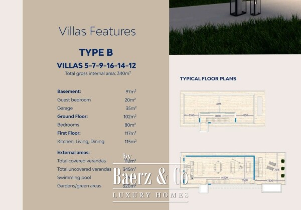 Floor Plan 1 - Blue Sky Exclusive Collection – key ready 4 bedroom beachfront villa with infinity pool and lift, Pervolia (villa 7)