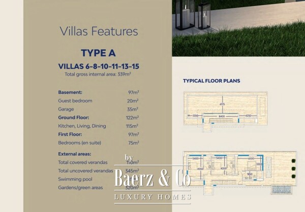 Floor Plan 1 - Blue Sky Exclusive Collection – key ready 4 bedroom beachfront villa with infinity pool and lift, Pervolia (villa 15)