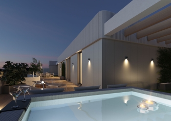 Corner penthouse with wraparound terrace and open views